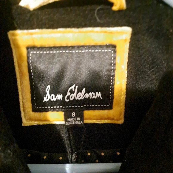 Sam Edelman Twill Walker Wool Blend Black Coat 8 - Picture 6 of 9